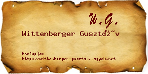 Wittenberger Gusztáv névjegykártya